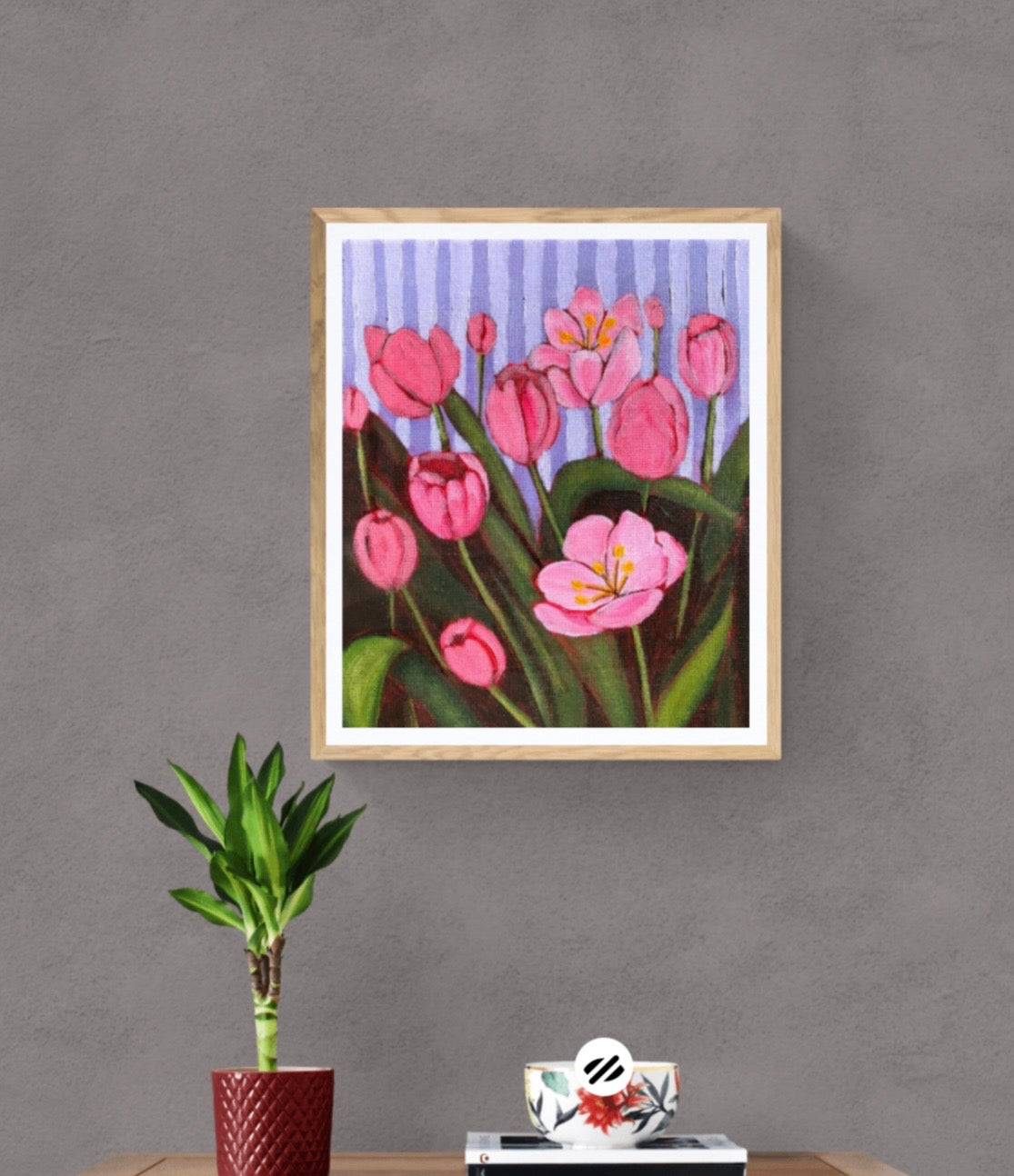 Stripy tulips Print