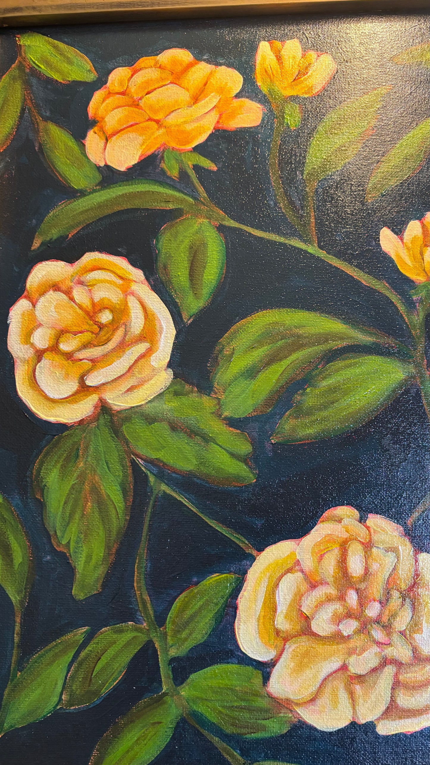 Yellow climbing roses