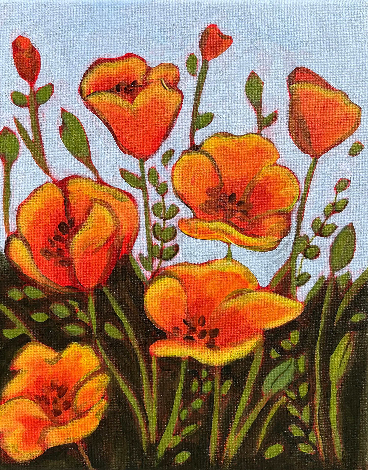 Orange California poppy Print