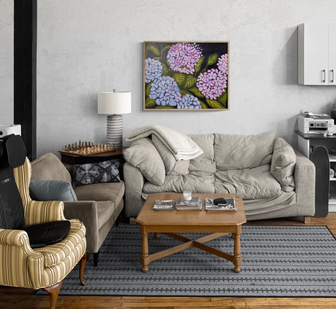 Purple hydrangeas