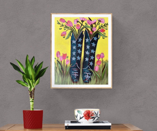 Starry boots Print