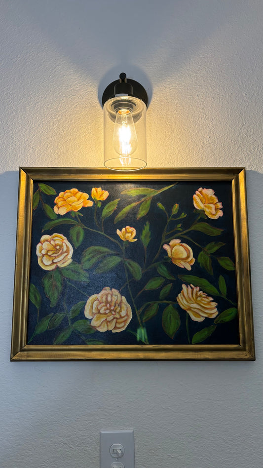 Yellow climbing roses
