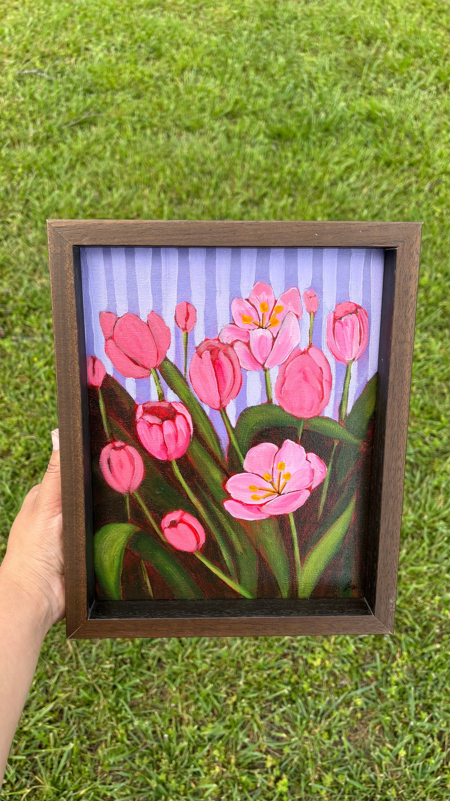 Stripy tulips Print