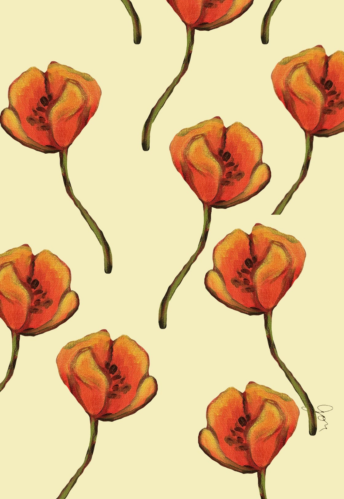 Single poppy bookmark