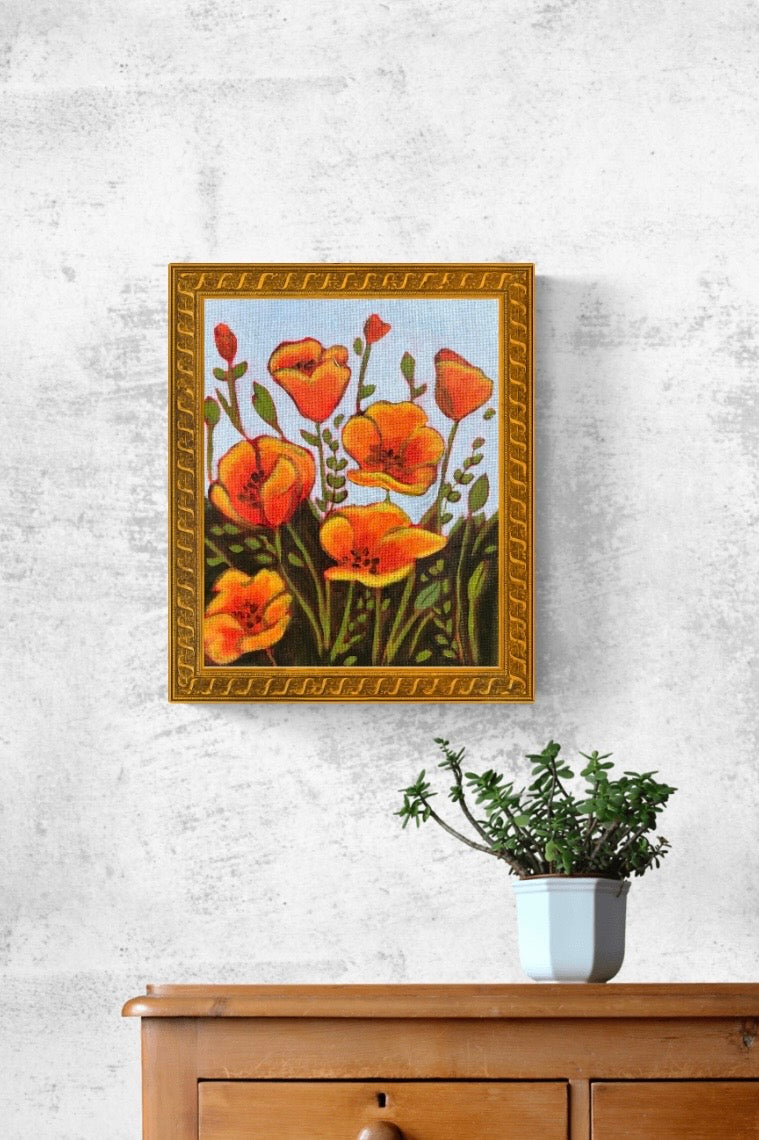 Orange California poppy Print