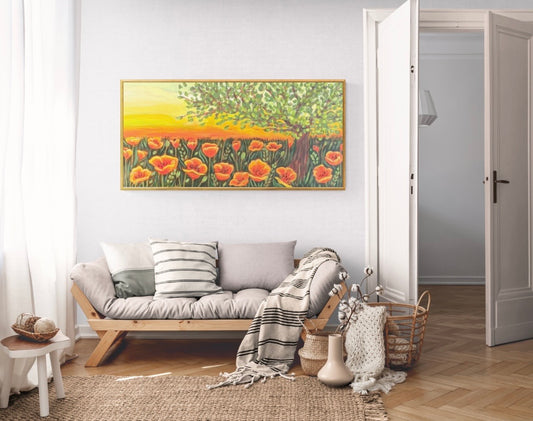Joyful poppy sunset